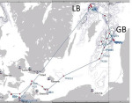 Route und Stationsplan von M87-3b (12.06.-25.06.2012)
