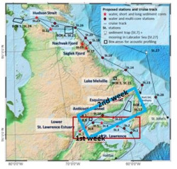 Abb. 1: Untersuchungsgebiet der zweiten Expeditionswoche (blau gerahmt)