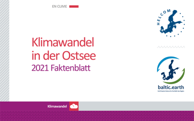 Titelblatt des 2021-Faktenblattes "Klimawandel in der Ostsee"