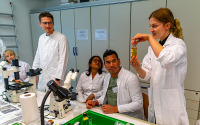 Participants in a microscopy workshop at the IOW during the RoOT Summer School 2025