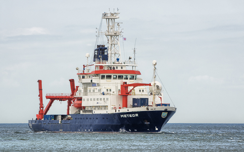 Das Forschungsschiff Meteor.